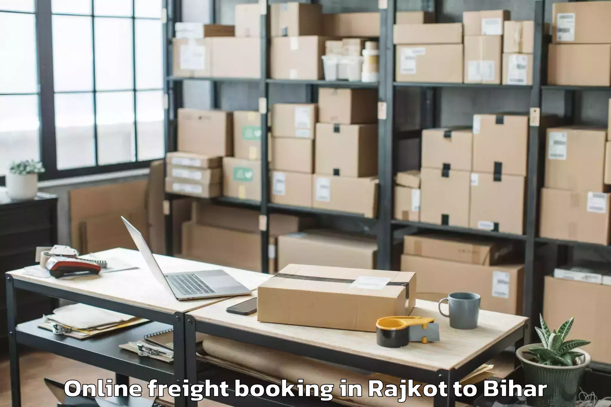 Top Rajkot to Narpatganj Online Freight Booking Available